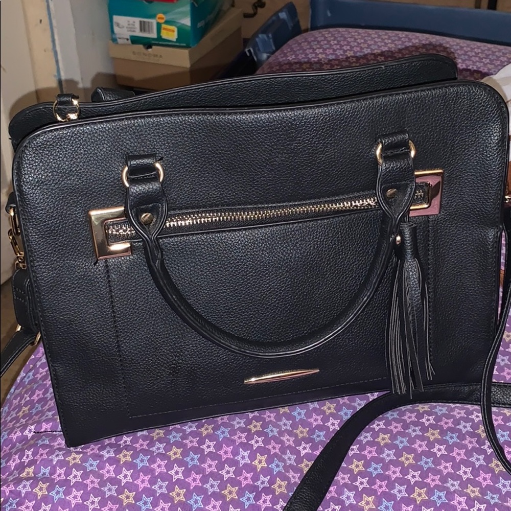 Black purse with strap